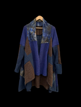 Teppapeysa|Blanket sweater, blá•brún | blue•brown