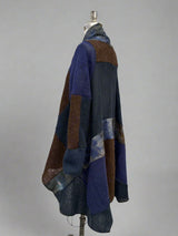 Teppapeysa|Blanket sweater, blá•brún | blue•brown