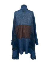 Teppapeysa|Blanket sweater, blá•brún | blue•brown