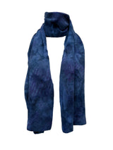 Merino trefill | scarf, blue with purple