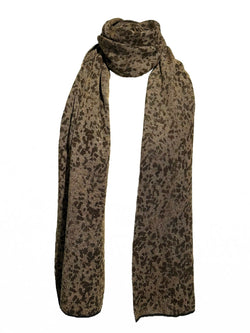 Merino trefill | scarf, leopard bronze